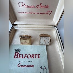 Vintage Belforte Benrus Watch Cufflinks Swiss Made